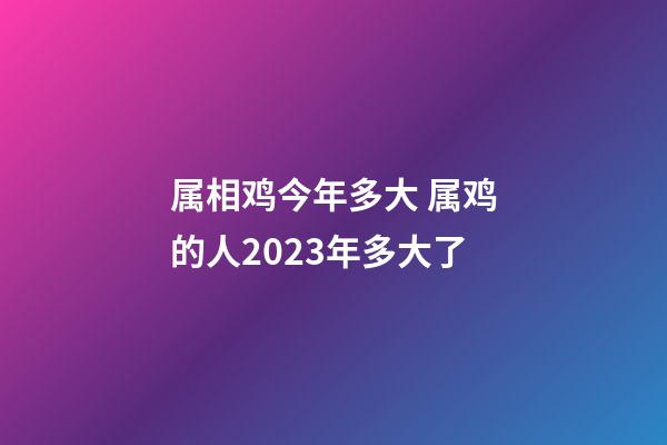 属相鸡今年多大 属鸡的人2023年多大了